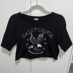 Black Graphic Cropped Tee